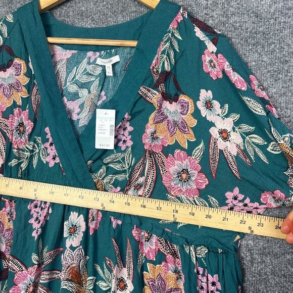 NWT Maurices Women Top Large Wrap Ruffles Bell Sleeve Floral Bell Sleeve Blouse - Picture 5 of 9